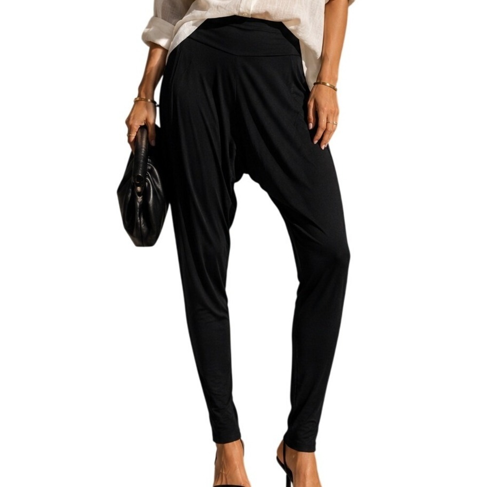 White House Black Market Minimalist Sporty Black Slim Fit Leggings Size Large